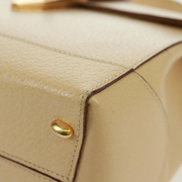 Celine 16 Top Handle Bag Grained Calfskin Beige Leather Handbag (Pre-Owned) - Picture 11 of 16